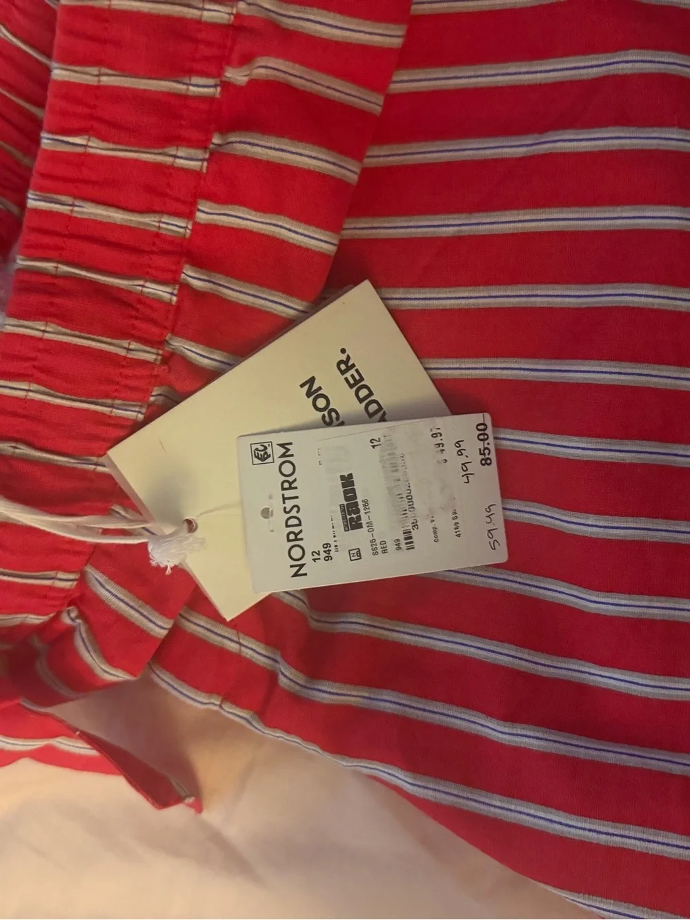 Damson Madder Krissy Boxer Short Striped Red Tie-Waist Women's 16 Nordstrom’s